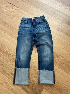Madewell Women’s  Straight Crop Jeans Tall Cuff Edition-size 26